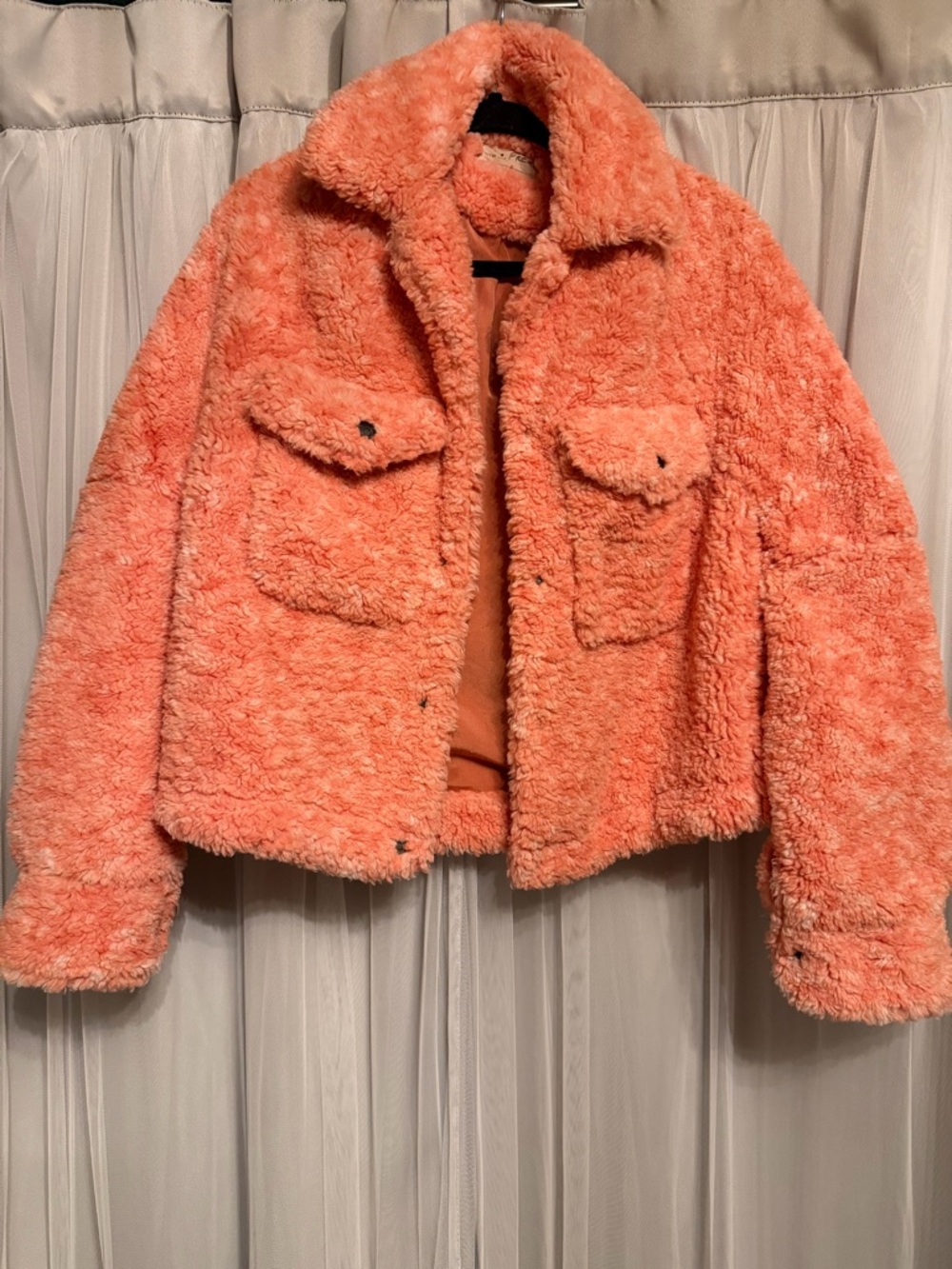 We The Free Pink Plush Teddy Jacket